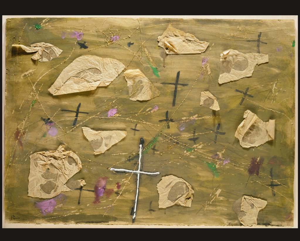 Collage with the Crosses, Antoni Tàpies