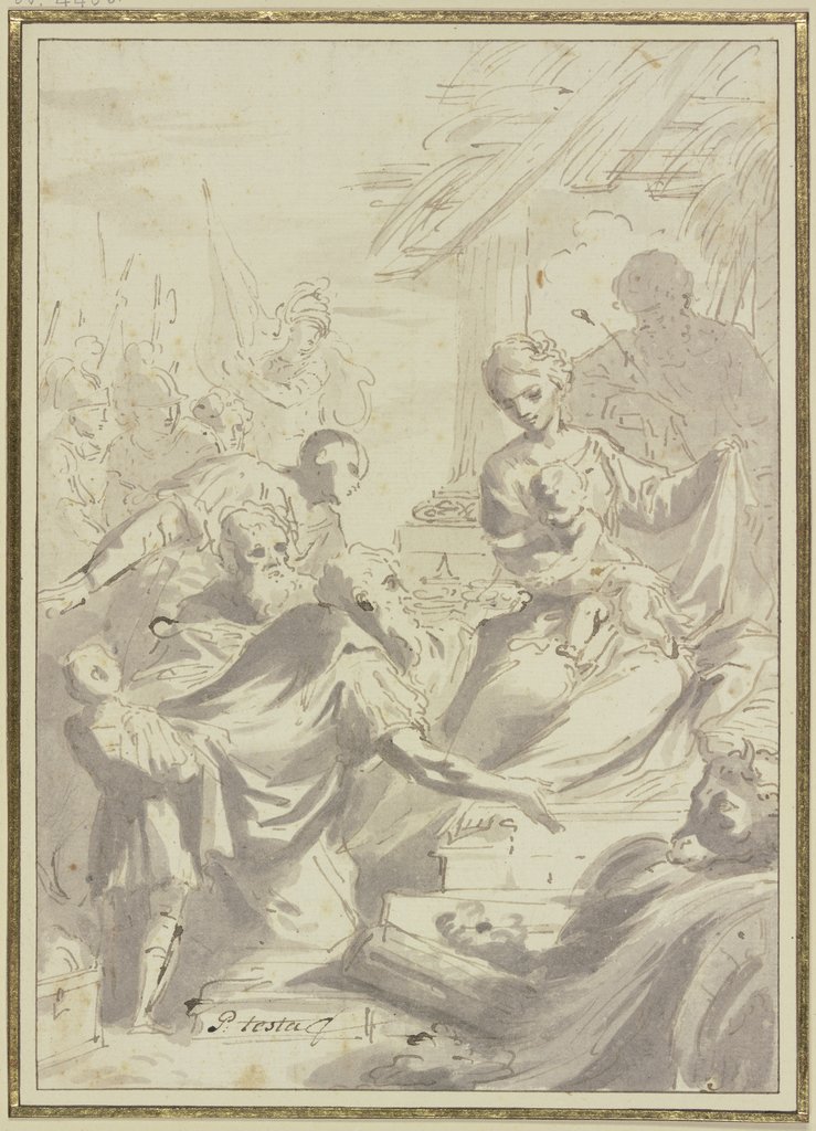 Adoration of the kings, Pietro Testa;   ?