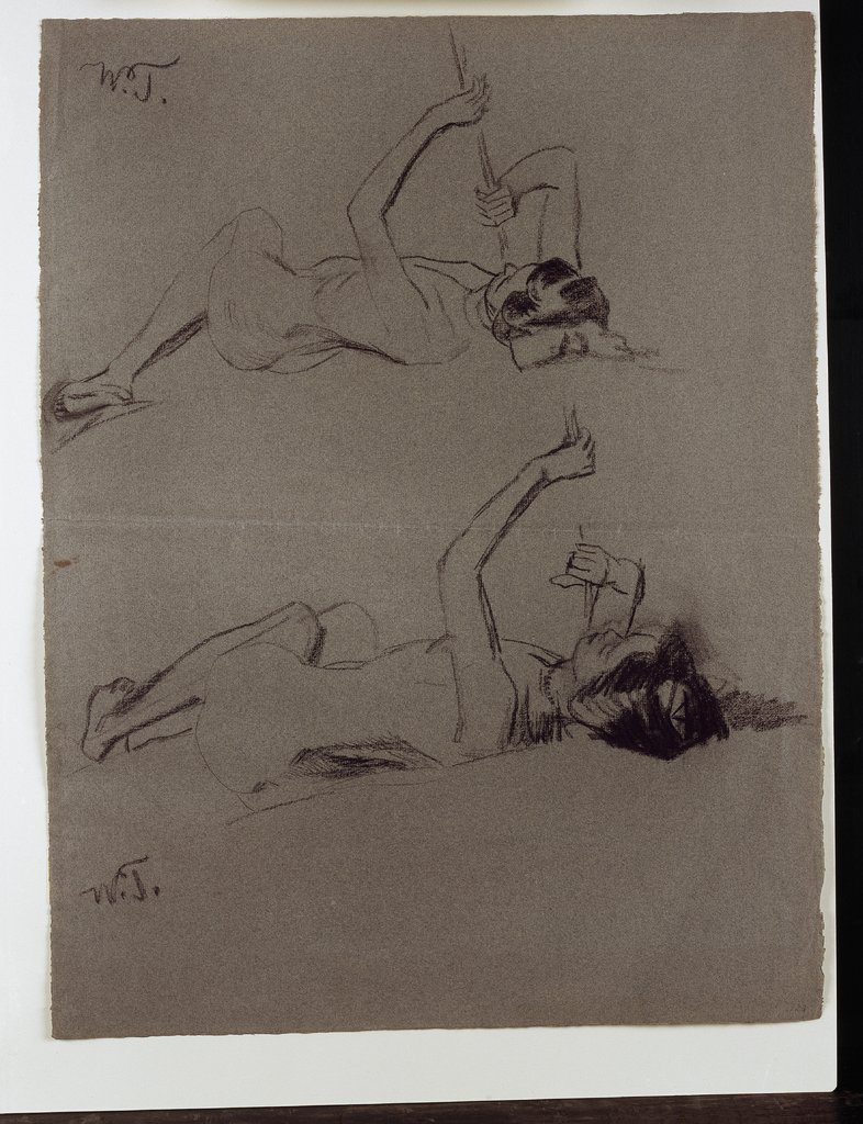 Zwei weibliche Akte, auf dem Rücken liegend, Wilhelm Trübner