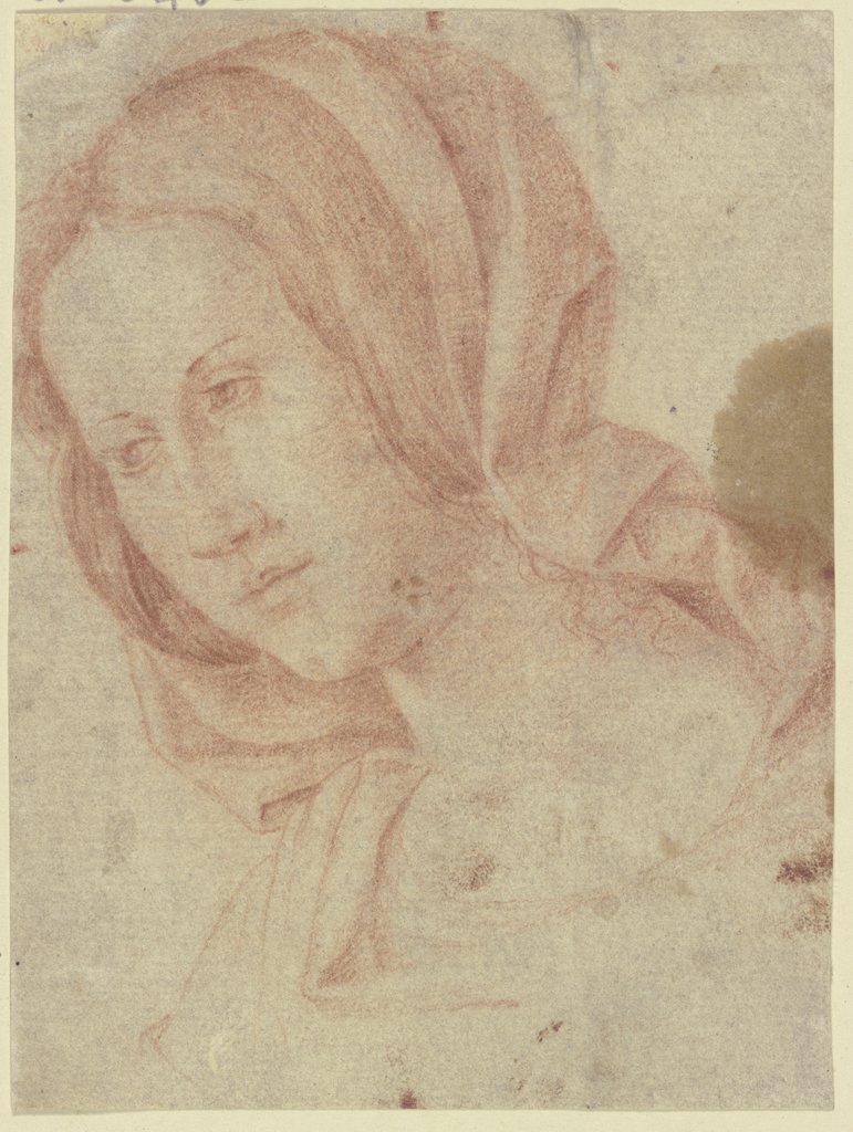 Nach links geneigter weiblicher Kopf, Deutsch, 17. Jahrhundert;   ?