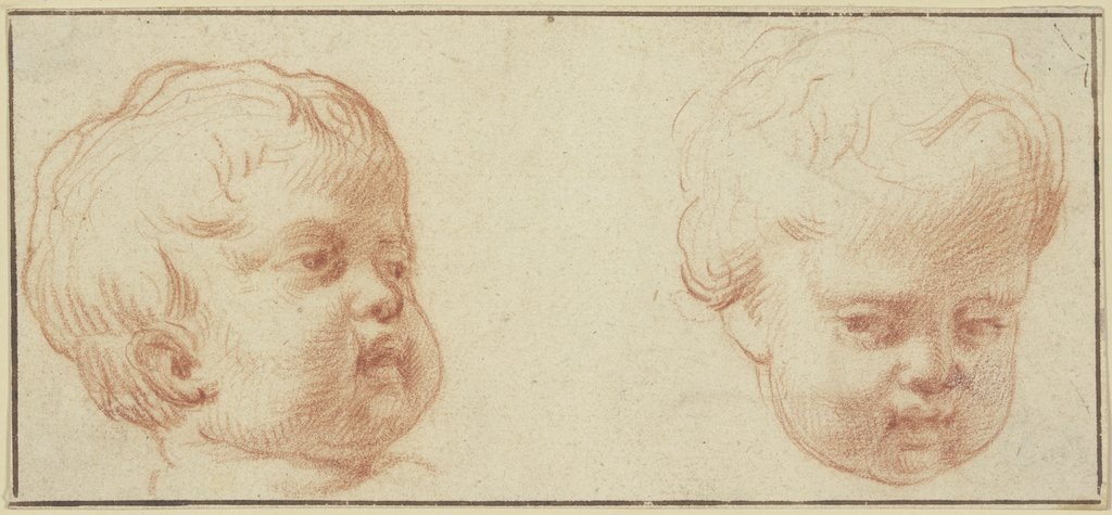 Two child's heads, Italian, 17th century