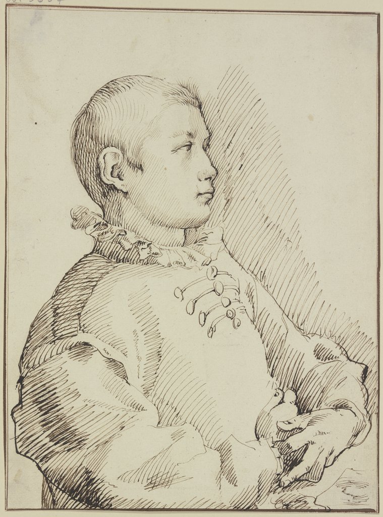 Brustbild eines jungen Mannes nach rechts, Italienisch, 17. Jahrhundert;   ?