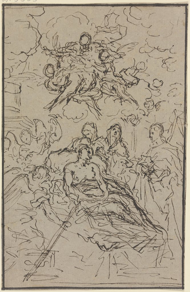 Christus erscheint einer sterbender Frau, Italienisch, 17. Jahrhundert