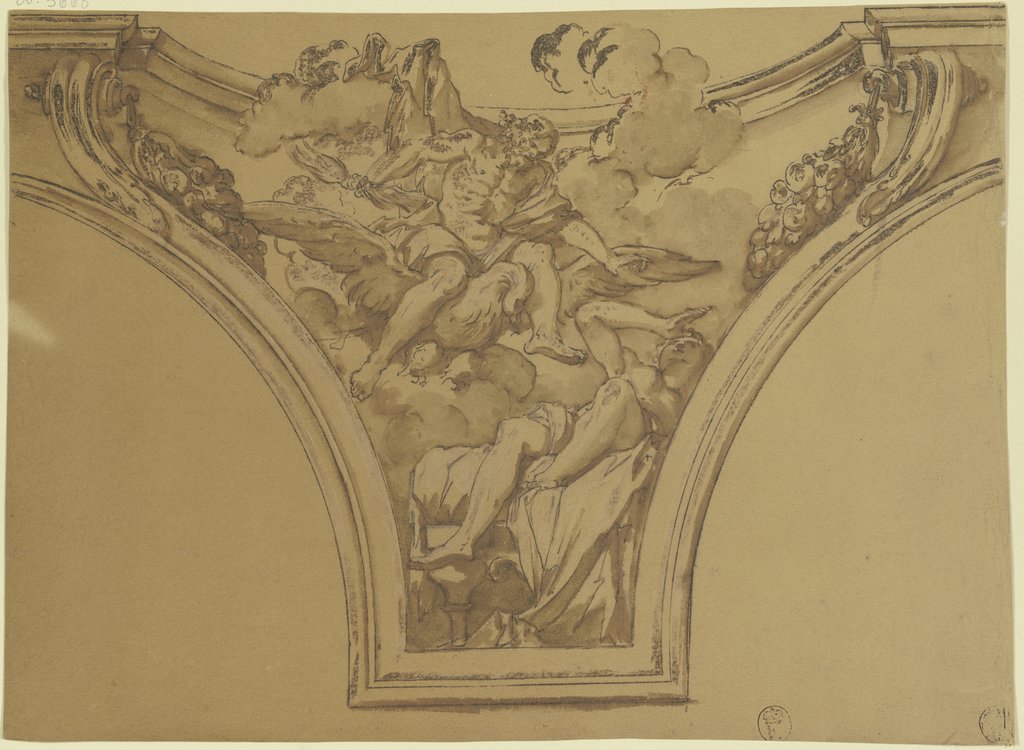 Gewölbezwickel mit Jupiter und Semele, Italienisch, 17. Jahrhundert
