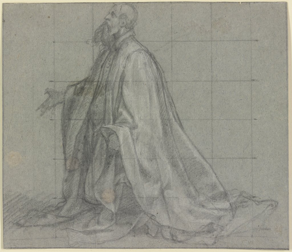 Kniender Mann mit Bart und langem Mantel, Paolo Veronese;   ?