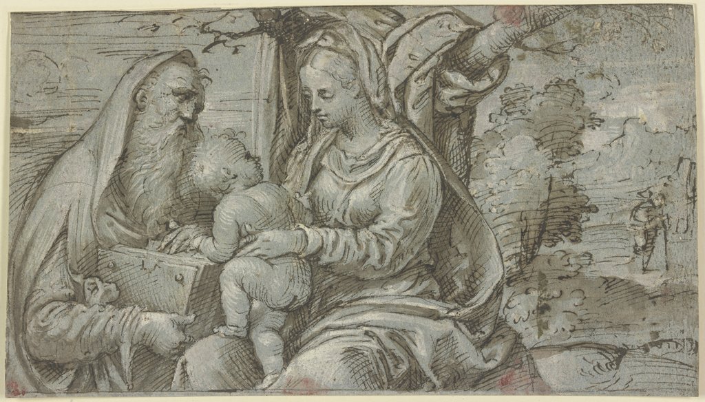 Die Heilige Familie unter einem Baum, das Jesuskind blättert in dem Buch, das Joseph hält, Paolo Veronese;   ?