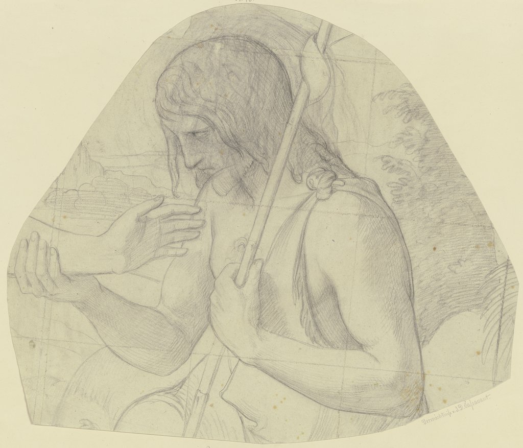 Johannes der Täufer als Halbfigur mit dem Unterarm Christi, Philipp Veit