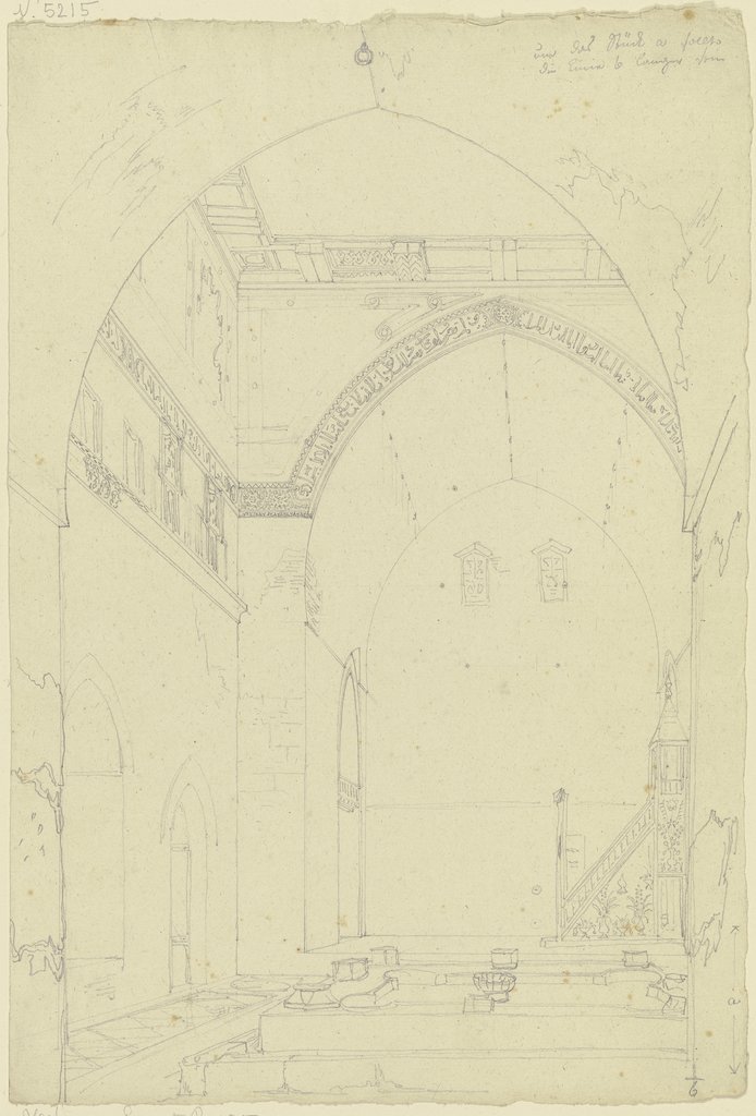 Interior of a mosque, Friedrich Maximilian Hessemer