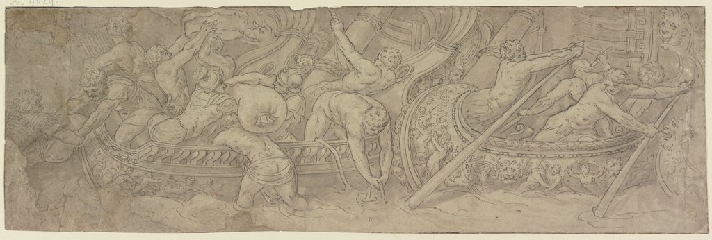 Beladung und Abfahrt reich verzierter Schiffe, Unknown, 17th century, after Pietro Santi Bartoli, after Polidoro da Caravaggio, after Maturino da Firenze