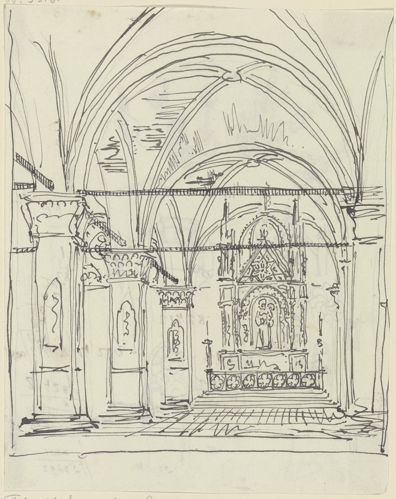 Kircheninneres von Orsanmichele mit dem Tabernakel des Andrea Orcagna, Friedrich Maximilian Hessemer