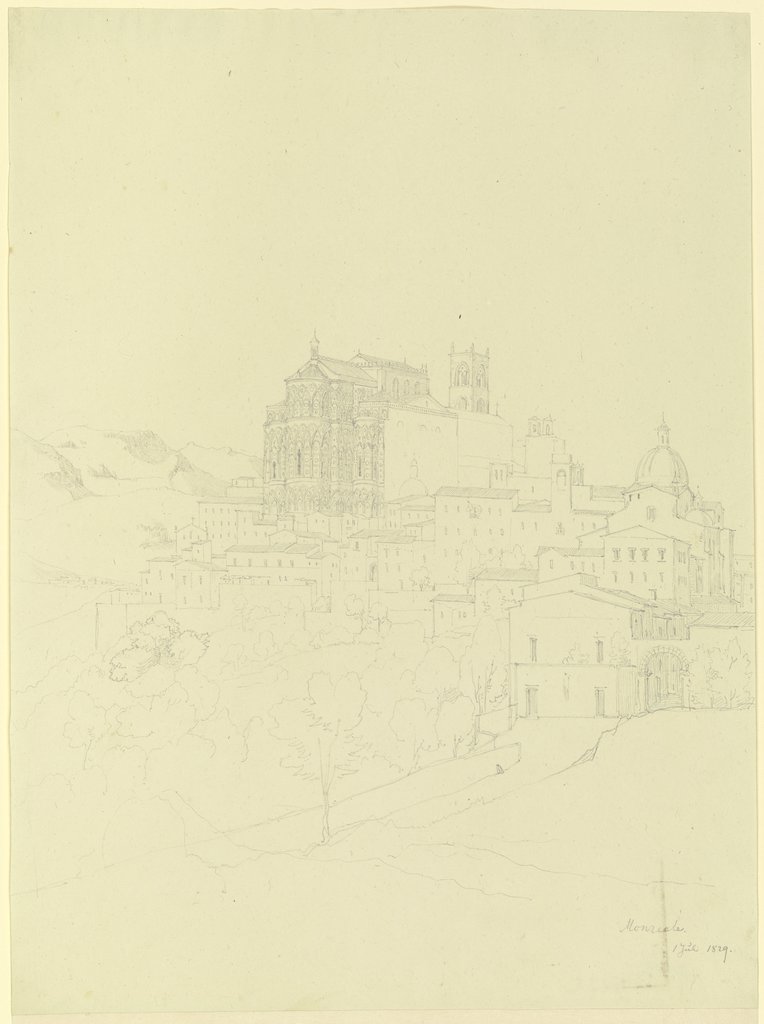 Ansicht von Monreale mit S. Maria Nuova, Friedrich Maximilian Hessemer