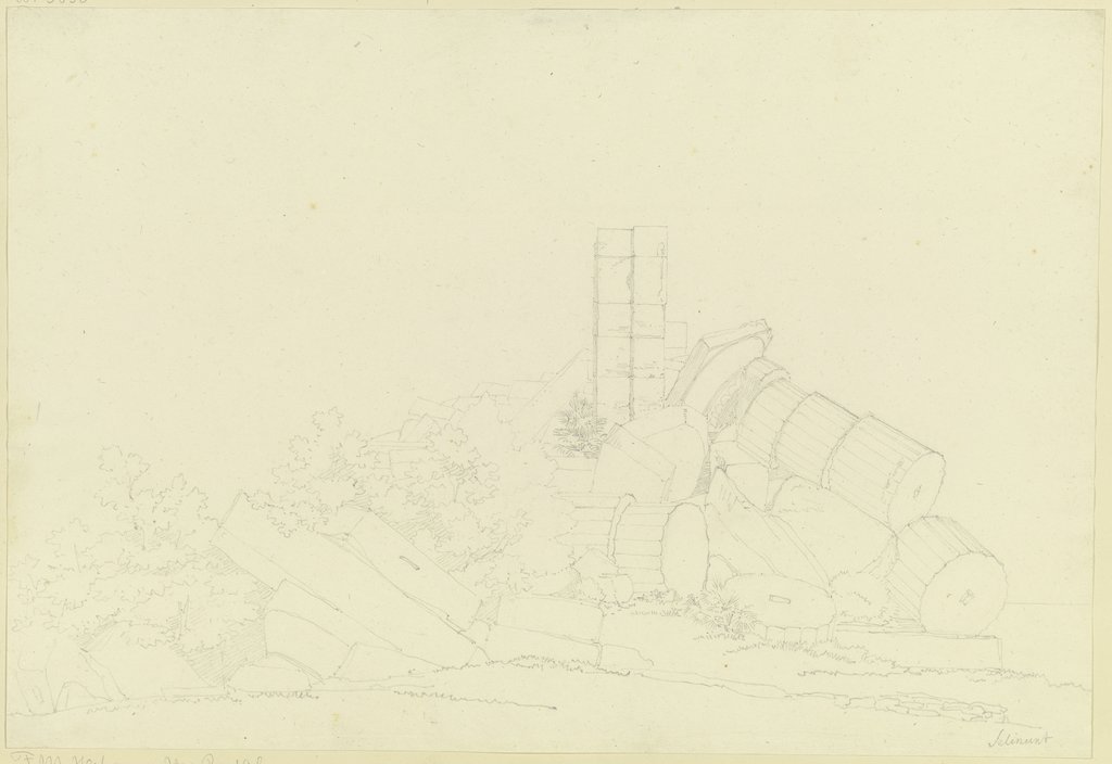 Trümmer eines Tempels in Selinunt, Friedrich Maximilian Hessemer