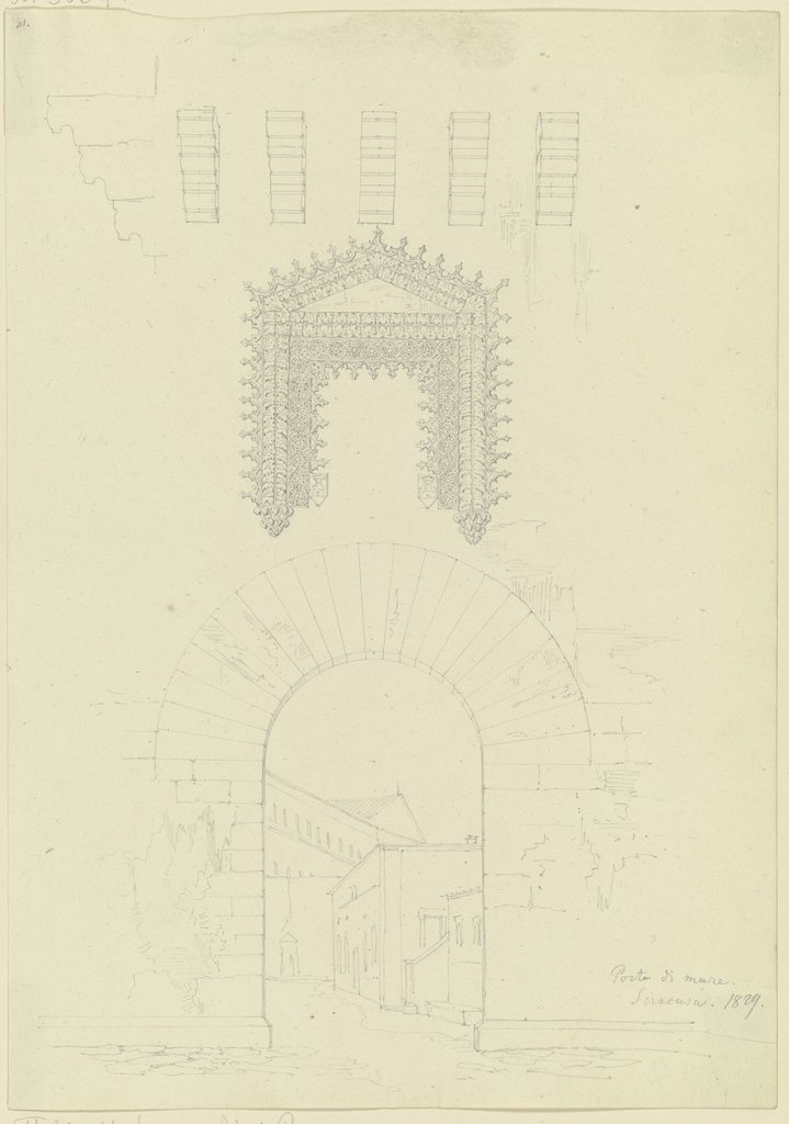 Die Porta di Mare in Syrakus, Friedrich Maximilian Hessemer