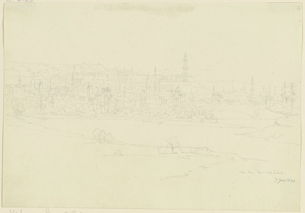 View of Būlāq, Friedrich Maximilian Hessemer
