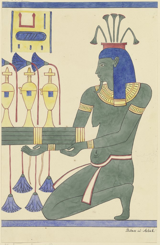 Darstellung eines zelebrierenden Ägypters im Tal der Könige, Friedrich Maximilian Hessemer
