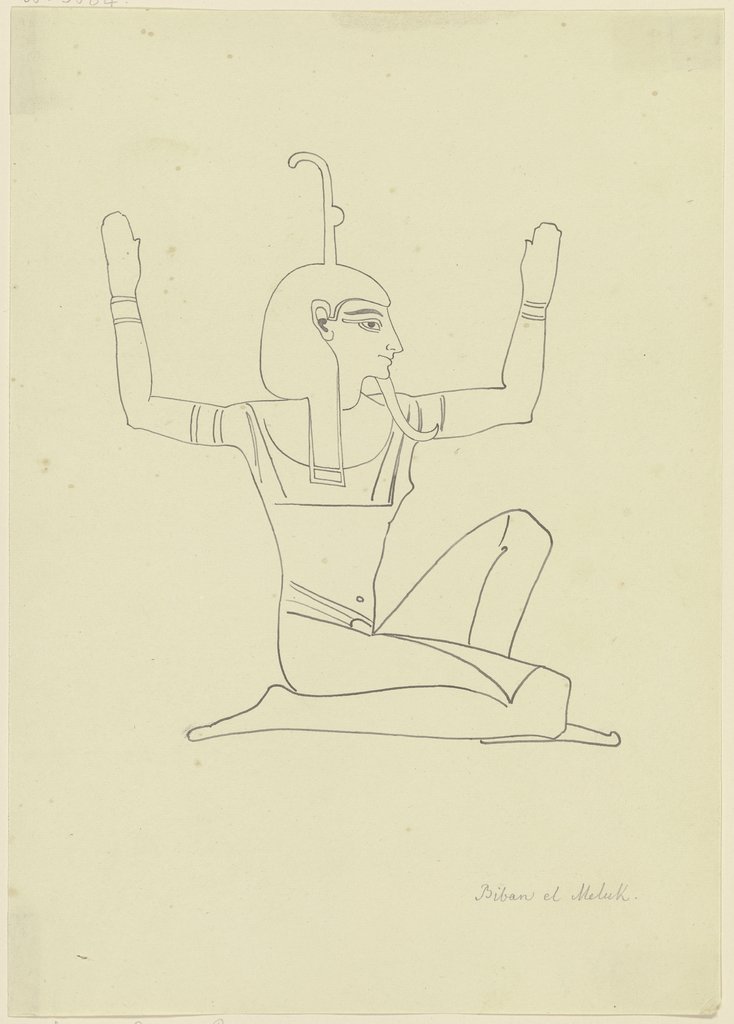 Darstellung eines adorierenden Ägypters im Tal der Könige, Friedrich Maximilian Hessemer