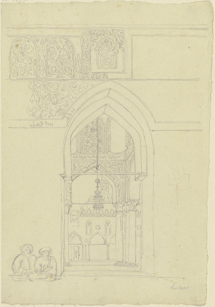 Blick durch ein Portal in einen Säulenhof, Friedrich Maximilian Hessemer