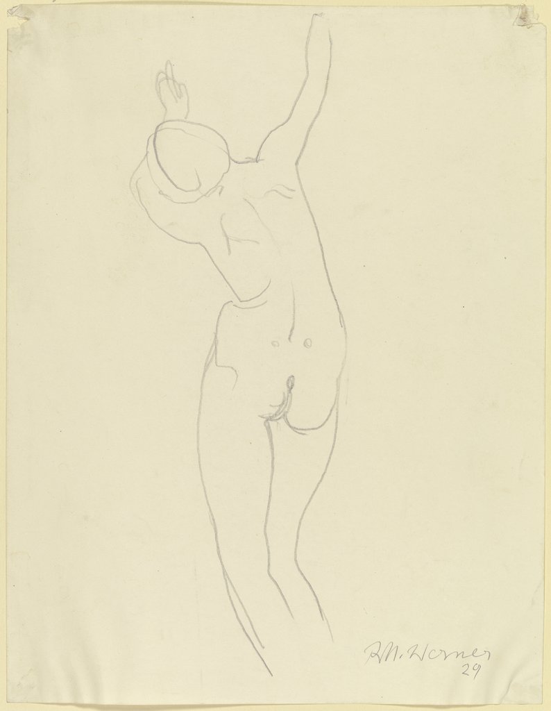 Female nude, standing, Richard Martin Werner