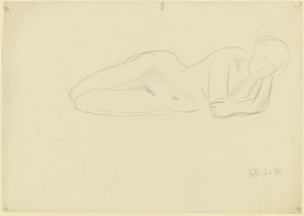 Female nude, reclining, Richard Martin Werner