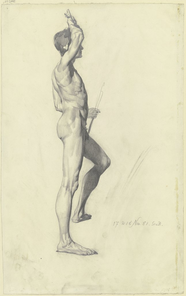 Male nude, standing, Karl Stauffer-Bern