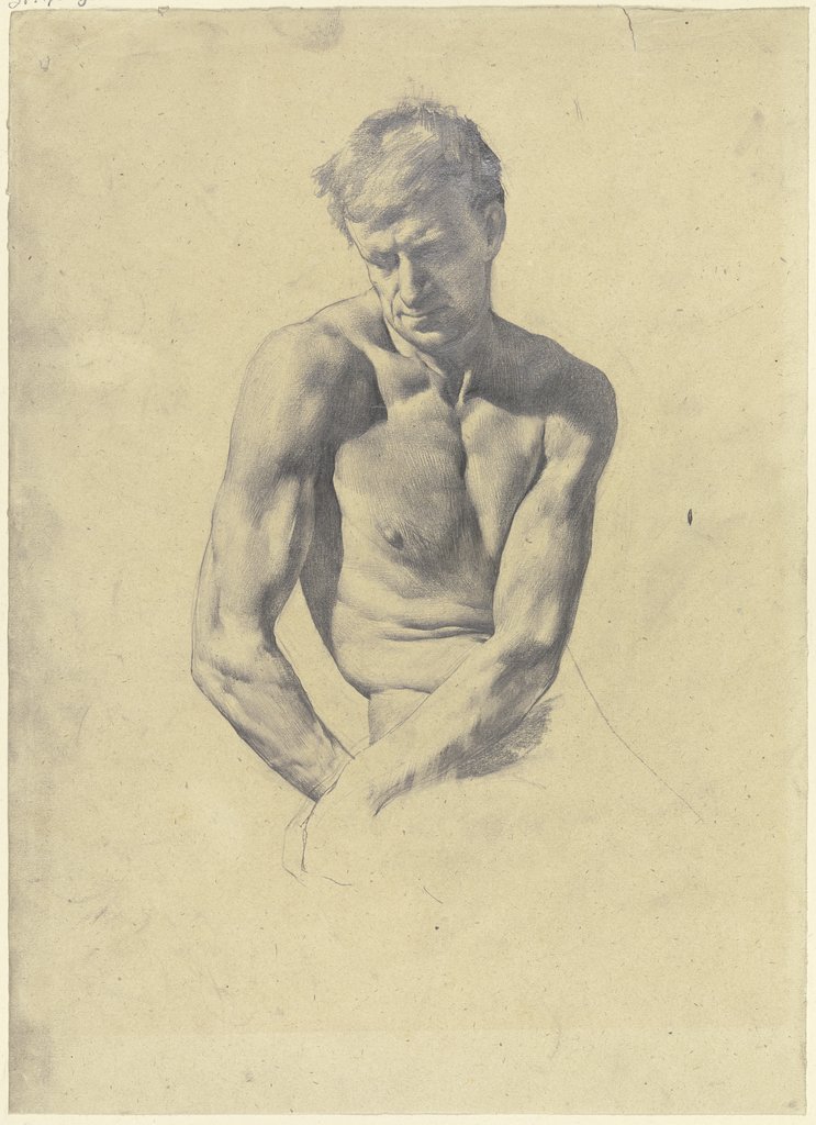 Male semi-nude, Karl Stauffer-Bern