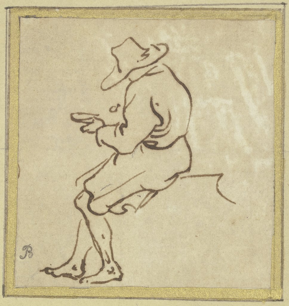 Sitzender Mann im Profil, ein Schriftstück lesend, Salvator Rosa;   ?
