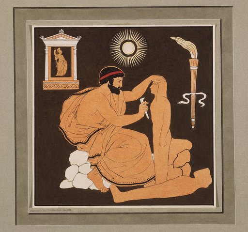 Prometheus formt aus Lehm den Menschen Digitale Sammlung