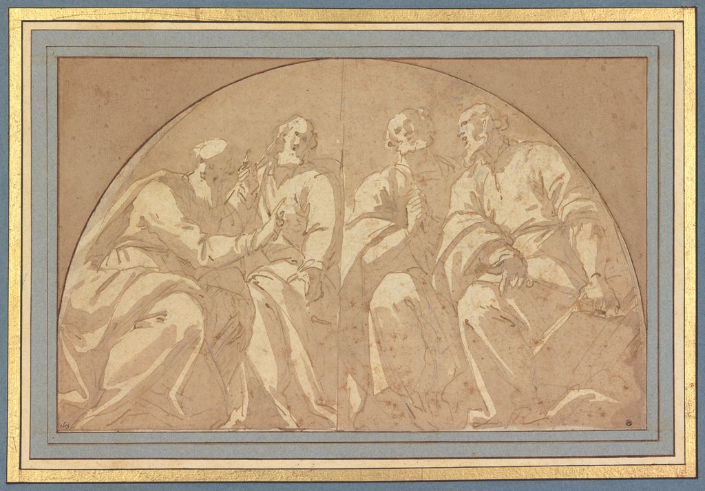 Vier Kirchenväter in einem Bogen sitzend, Cristoforo Roncalli;   ?