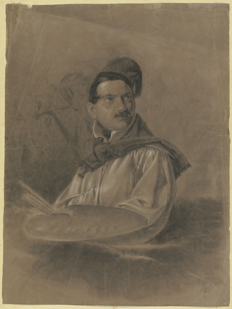 Self-portrait with palette, German, 19th century