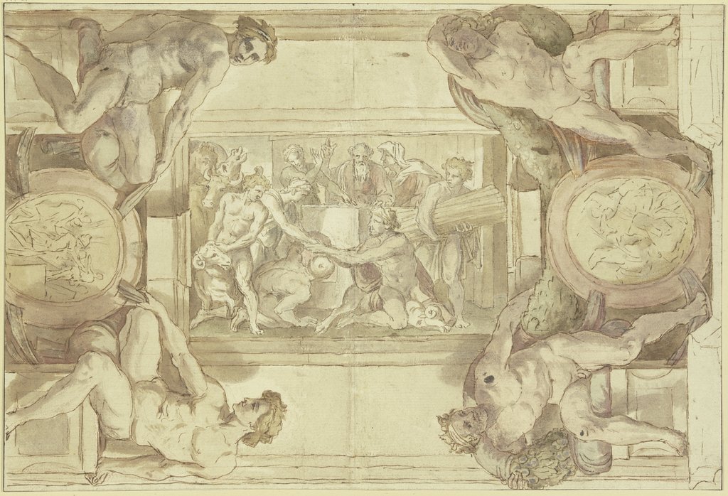 Das Opfer des Noah, Andrea Sacchi;   ?, nach Michelangelo Buonarroti