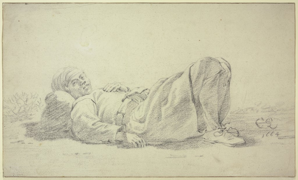 Liegender Jüngling, Cornelis Saftleven