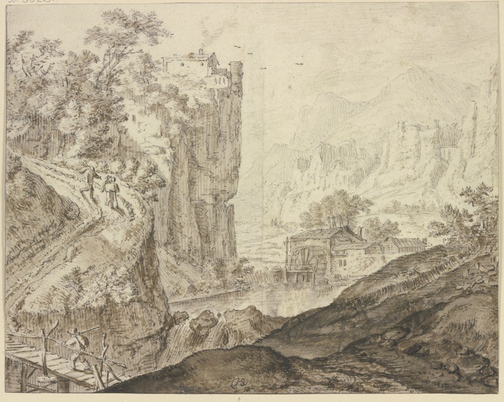 Rock valley with a mill, Herman Saftleven III