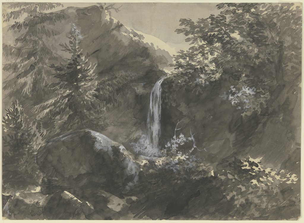Waterfall in the mountains, Carl Friedrich von Rumohr