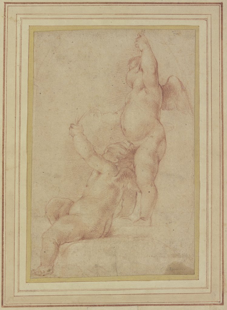 Zwei Amoretten, sitzend und stehend, Gian Lorenzo Bernini;   ?