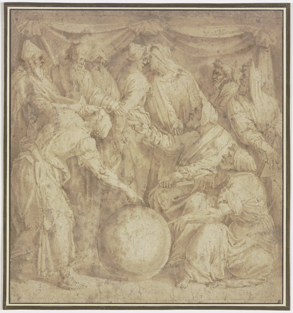 Zehn Philosophen um einen Globus versammelt, Domenico Beccafumi;   ?