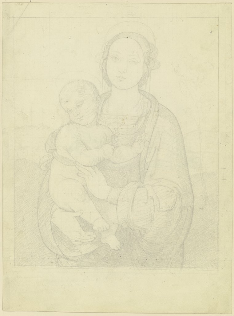 Perugineske Madonna mit Kind, Eugen Eduard Schäffer, style of and after Pietro Perugino;   ?