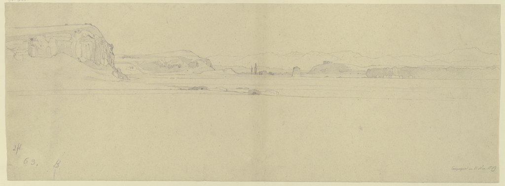 Ausblick über eine Karstlandschaft in der römischen Campagna, Johann Wilhelm Schirmer