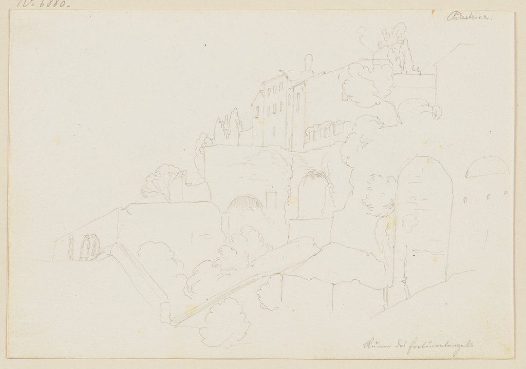 Ruinen des Fortunatempels in Palestrina, Edward von Steinle