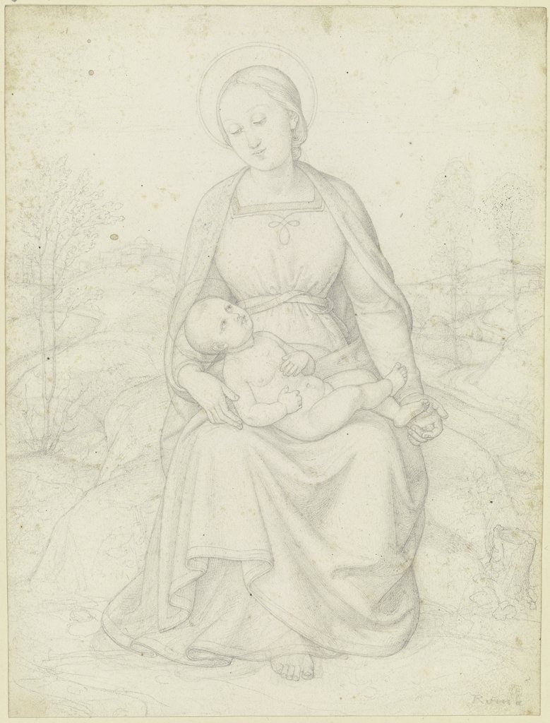 Madonna mit dem Kinde auf dem Schoß, Edward von Steinle