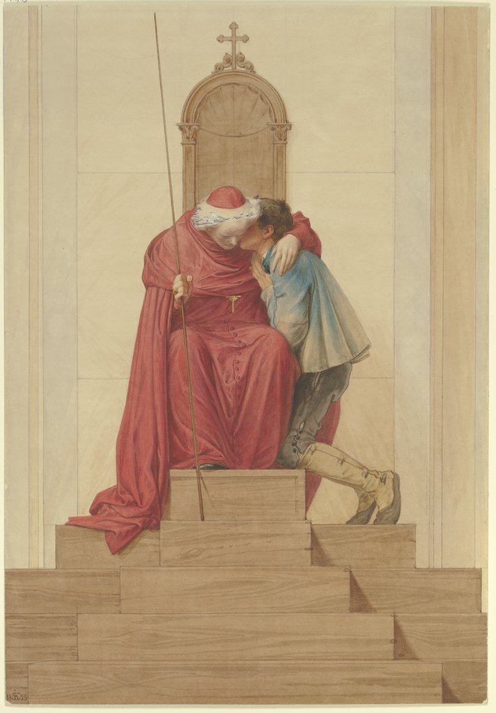 Ein Cardinal Penitenziario maggiore, in der heiligen Woche zu St. Peter in Rom, Edward von Steinle