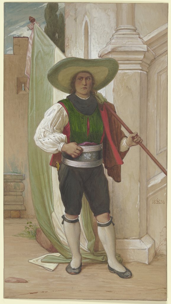 Tiroler Fahnenträger beim Winzerfest, Edward von Steinle