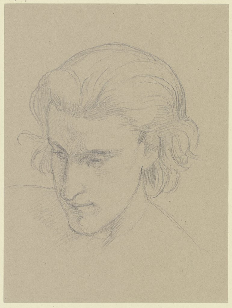 Kopf eines jungen Mannes, nach links blickend, Edward von Steinle