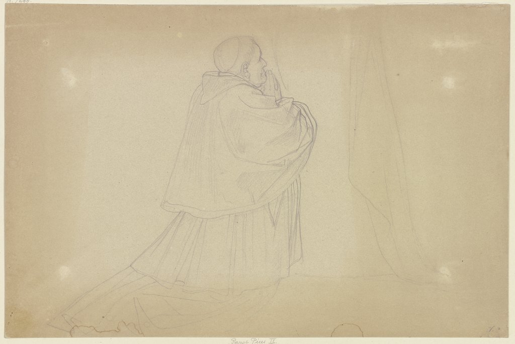 Pope Pius IX, kneeling, Edward von Steinle