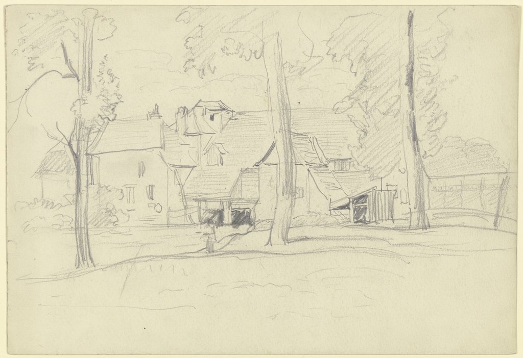 Group of houses with trees, Otto Scholderer