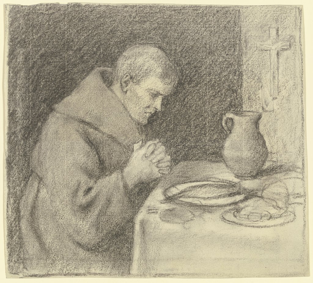 Mönch beim Tischgebet, Otto Scholderer
