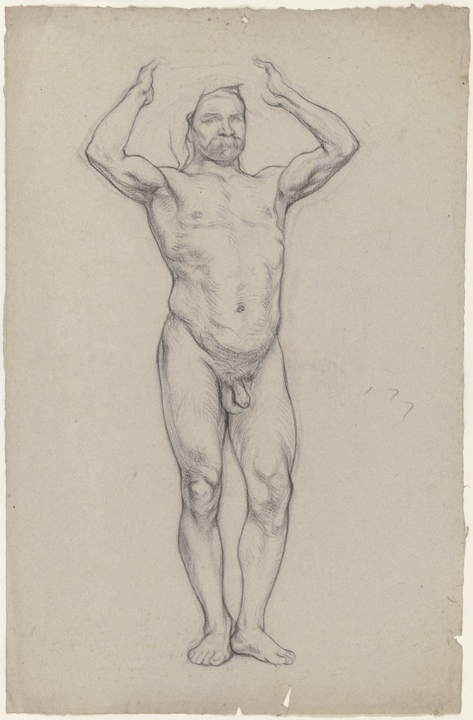 Standing male nude, Otto Scholderer