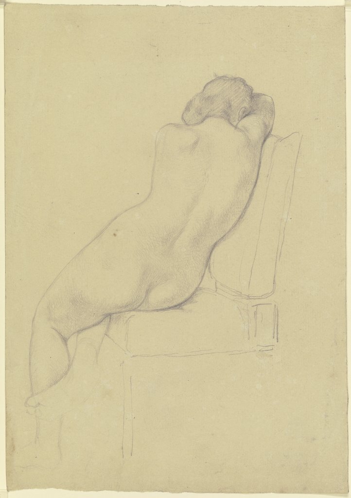 Sitzender weiblicher Rückenakt, Otto Scholderer