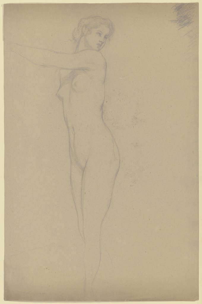 Standing female nude, Otto Scholderer
