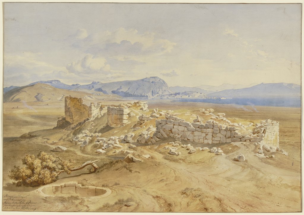 Ruinen von Tiryns, Karl Friedrich Harveng, after Carl Rottmann