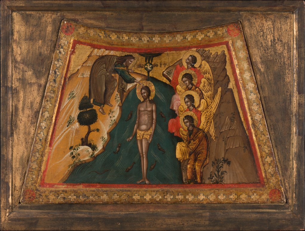 Taufe Christi, Veneto-Byzantinischer Meister des 15. Jahrhunderts;   ?